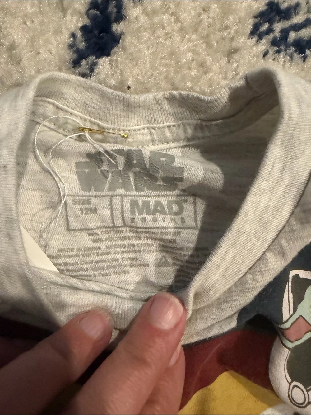3 matching 12M Marvel and Star Wars and Dinosaur Clothing Lot